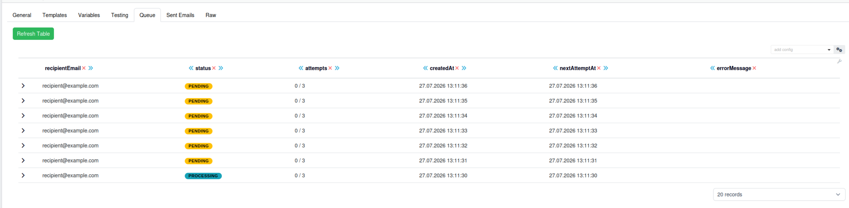 Email queue
