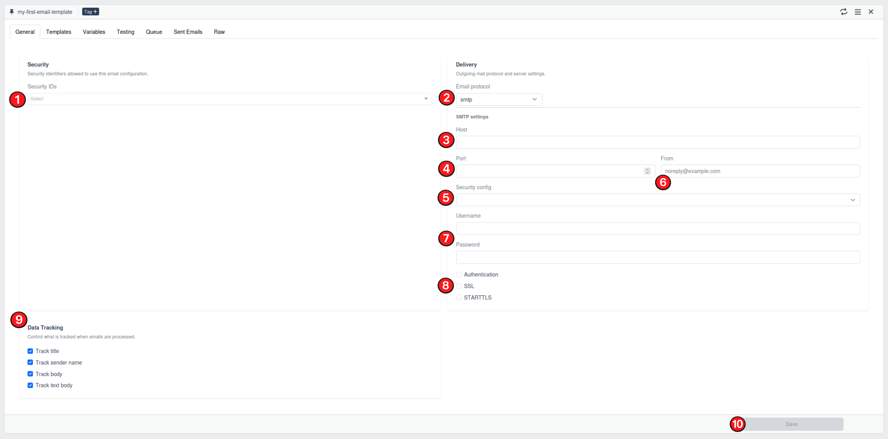 General email configuration
